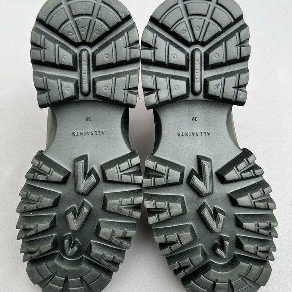 NEW AllSaints Harlee Lug Sole Chelsea Boots — Black Leather - Picture 8 of 12